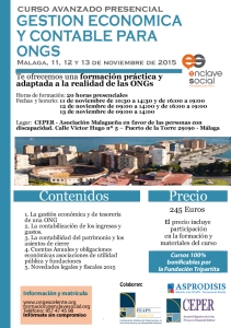 Curso de Experto en Gestión Económica y Contable para ONGs Malaga Noviembre2015